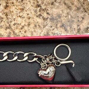 Juicy Couture Silver Heart Charm Bracelet vintage